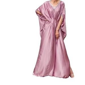 Abito Kaftano Lungo Intrecciato, Vestito Lungo fino ai Piedi, Vestibilità Ampia, <span class=keywords><strong>Abbigliamento</strong></span> Casual, Servizio OEM, <span class=keywords><strong>Abbigliamento</strong></span> di Alta Qualità - Product Image 1
