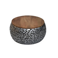 Table basse de rangement en métal et en bois, caisse articulée, design pour décoration de maison, meubles de salon/salon