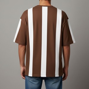 T-shirt Homme Oversize Coupe Décontractée 100% Coton Streetwear Décontracté Manches Courtes Jersey Lourd Uni Mode Vente en Gros Usine - Product Image 5