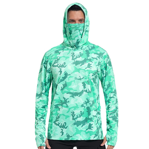 Sudaderas con Capucha de Poliéster de Manga Larga para Hombre, Ropa Deportiva Personalizable, Protección UPF 50, Impermeable, Transpirable, Resistente al Viento, para Pesca - Product Image 1
