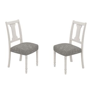 Set tavolo da pranzo rotondo Tannen da 59 pollici, 5 pezzi, bianco e grigio, per la sala da pranzo di casa - Product Image 6