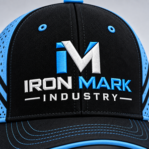 หมวกเบสบอลเดนิม MARK INDUSTRY แบบ 6 แผง ตาข่ายระบายอากาศ สปอร์ต ปรับขนาดได้ ยูนิเซ็กส์ สีน้ำเงิน-ดำ ตัดสี ทั่วไปสำหรับฤดูใบไม้ผลิและฤดูร้อน - Product Image 2
