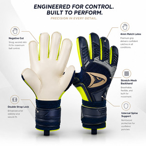 Guantes de Portero de Fútbol Elite Match |   Empuñadura Amortiguadora de Impactos para Jóvenes y Adultos |   Proveedor ODM - Product Image 4