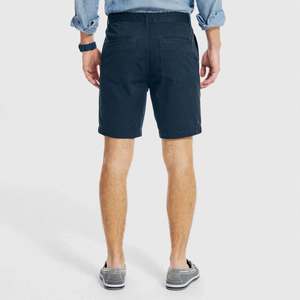 Shorts Bermuda Oxford pour Homme Bleu Marine Taille Mi-Haute Fermeture Boutonnée Décontracté Couleur Unie Tissu Coton Respirant Poches - Product Image 2