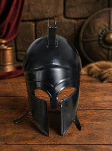 Casque grec en métal de style antique avec plume noire, réplique de casque romain spartiate, inspiré du roi Léonidas, casque de guerrier historique - Product Image 4
