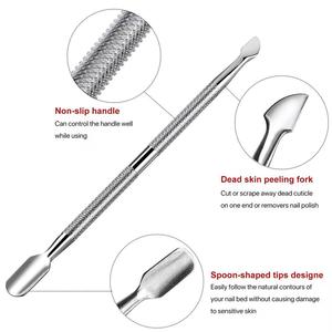 Juego de herramientas de acero inoxidable quirúrgico Morje con empujador de cutículas de doble punta para manicura, cuidado de cutículas, reutilizable, calidad profesional. - Product Image 6