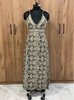 Talla Única, Vestido Largo de Seda para Verano y Otoño, Cuello en V, Manga Larga, Estampado Floral, Paisley, Puntos, Lavable, Ecológico