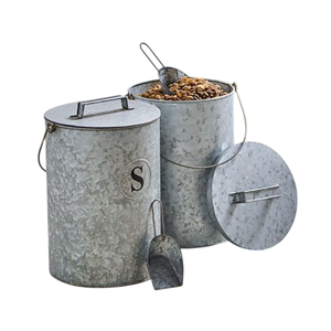 Recipiente galvanizado con acabado patinado para almacenar azúcar, té y café, caja contenedora para la mesa de la cocina, juego de recipientes decorativos con tapa. - Product Image 2