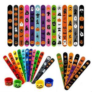 Bracelets de fête personnalisés non toxiques, cadeaux souvenirs, bracelets en plastique modernes imprimés pour Halloween, cadeaux promotionnels - Product Image 2