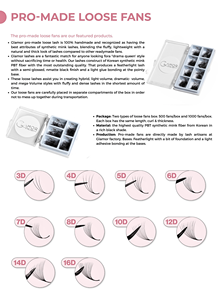 Volume russe cils plateau pré-fabriqué fibre de vison basse quantité minimale de commande 3D-16D C CC D curl boîte unique mix8 soie professionnelle Super noir foncé mat - Product Image 4