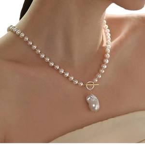 Collier de perles d'eau douce rondes de 6 mm avec design ballon, longueur de 50 cm - Product Image 5