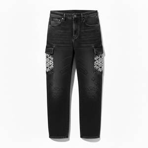 Jeans baggy en denim pour femmes, design personnalisé, service OEM, coupe décontractée, pantalons adaptés à la mode streetwear. - Product Image 2