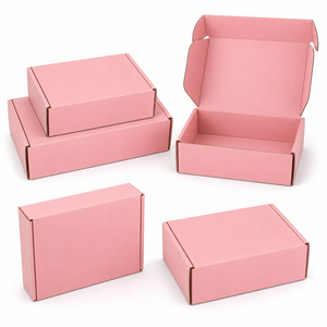 Custom Logo <b>Pink</b> Corrugated Mailer <b>Boxes</b> Eco Friendly Folding Cardboard Shipping Packaging for <b>Gifts</b> Cosmetics Clothing Box - Product Image 5