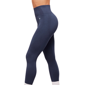 Womens Seamless High Waist Textured Gym Leggings Blue <b>Stretch</b> Fitness Yoga Running Workout Activewear Breathable Fit - Product Image 3