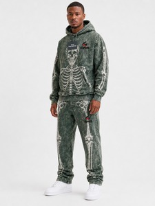 Ensemble de survêtement délavé pour homme, sweat à capuche et pantalon de jogging délavé style vintage, tenue streetwear décontractée pour la gym, les voyages et le quotidien - Product Image 5