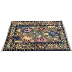 Tapis de luxe en laine noués à la main à motif floral, à poils ras, style marocain, pour la décoration intérieure d'hôtels et de villas - Product Image 5