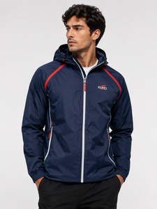Veste coupe-vent à capuche en toile de qualité supérieure, vêtements de sport personnalisés, tendance décontractée, fermeture éclair, tissu imperméable imprimé pour homme 2026 - Product Image 1