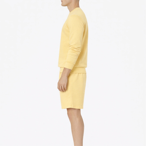 Men Custom Color Crewneck Fleece Sweatshirt <b>Shorts</b> <b>Set</b> Casual Two Piece Breathable Comfortable Lounge Activewear Outfit <b>Set</b> - Product Image 2