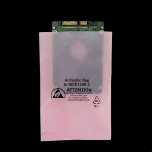 Bolsas de Polietileno de Baja Densidad (LDPE) Rosas Antiestáticas con Cierre Zip y Protección Estática, con Impresión en Huecograbado para Empaque de Productos Electrónicos - Product Image 2