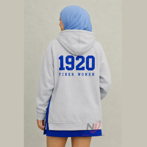 เสื้อฮู้ดผู้หญิง Zeta Phi Beta Sorority ปี 2026 สีแทน แต่งฮู้ดตัดสี แขนยาว ปักอักษรกรีก สไตล์ลำลอง - Product Image 4