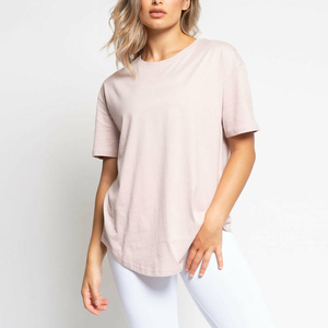 Camisetas de Alta Calidad 100% Algodón, Camiseta Negra Personalizada con Cuello Redondo para Mujer, Camisetas Lisas Extra Grandes para Venta al Por Mayor - Product Image 4