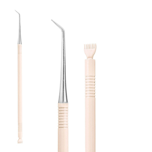 Brosse séparatrice de cils professionnelle, durable, végane, avec manche ergonomique en acier inoxydable, longue durée, pour un rehaussement rapide - Product Image 2