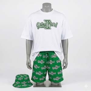 Conjunto casual de camiseta y pantalones cortos de sublimación sólida para hombre, pantalones cortos con estampado de llamas, pantalones cortos de malla ligeros con cintura elástica para verano - Product Image 5