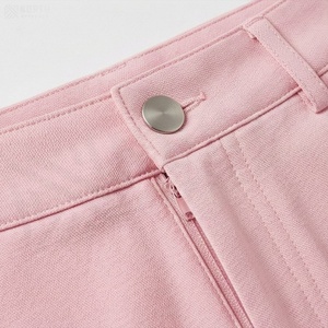 Women's Pink <b>Asymmetrical</b> Mini Skirt With Embroidery Regular Waist Breathable Casual Style All Seasons Woven Fabric - Product Image 5