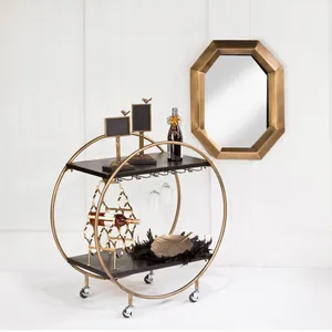 Carrito de Almacenamiento Rodante de Metal Hecho a Mano de Lujo con Diseño Industrial Contemporáneo, Estantes Espaciosos y Resistentes - Product Image 3