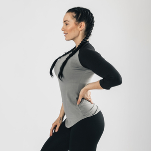 T-shirt pour femmes, coupe classique, manches raglan 3/4, polyester/coton, logo personnalisé, respirant, séchage rapide, écologique, t-shirts d'été - Product Image 4