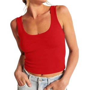 Sleeveless Solid Quick Dry Plus Size Women's Tank <b>Top</b> Knitted for Women's Athletic Fitness Tank <b>Top</b> - Product Image 6