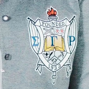 Women's SGRho Pearl <b>Button</b> <b>Cardigan</b> Custom Embroidered Knit Sweater Elegant V Neck <b>Button</b> Front Sorority Apparel Casual Fashion - Product Image 5