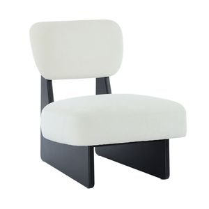 Juego de 2 chaise longues modernas de color beige, estilo minimalista, con base de madera resistente, acabado en negro y tapicería de poliéster - Product Image 6