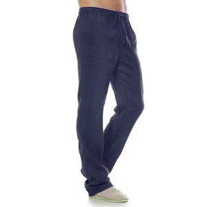 Straight leg <b>Elastic</b> Waist Pants smooth soft material perfect for relaxed daily outfits and comfort use - Product Image 2