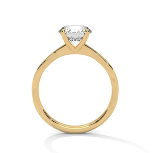 Elegante Anillo de Compromiso de Oro Amarillo de 14k con Diamante Cultivado en Laboratorio de Corte Redondo y Cuatro Puntas, Anillo de Propuesta con Estilo - Product Image 3