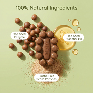 Savon de massage aux graines de thé SPA 100g |   Bâton de gommage 3D double face pour massage anti-cellulite et exfoliation douce |   Nettoyage en profondeur naturel S - Product Image 4