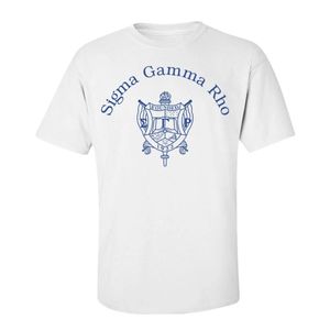 Camiseta con Gráfico del Escudo de Sigma Gamma Rho, Clásica, de Manga Corta, Cuello Redondo, Unisex, con Letras Griegas, Prenda Personalizada - Product Image 1
