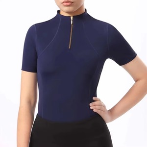 Chemise d'équitation à manches courtes pour femmes, chemise d'équitation pour concours, vêtements de compétition, respirante, extensible, séchage rapide, chemises d'équitation - Product Image 1