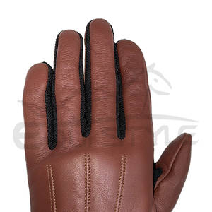 Gants de moto en cuir marron pour hommes, gants de conduite à doigts complets avec paume rembourrée, gants de sécurité pour moto en gros OEM pour l'hiver - Product Image 4