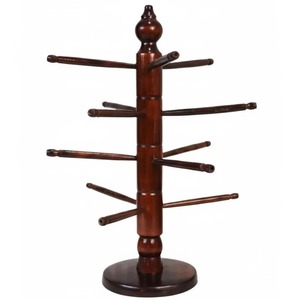 Wooden Jewelry Display Rack <b>Round</b> <b>Table</b> Top Storage Organizer Rustic Style Multifunctional Bangle Stand For Bangles Organization - Product Image 1