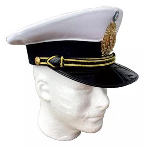 Gorra Blanca con Emblema Dorado y Banda Negra para Hombre, Gorra Formal de 56-58 cm - Product Image 6