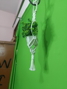 Colgador de Macramé Geométrico Bohemio para Plantas, Decoración Hecha a Mano con Fibra Vegetal para Interiores/Exteriores - Product Image 5
