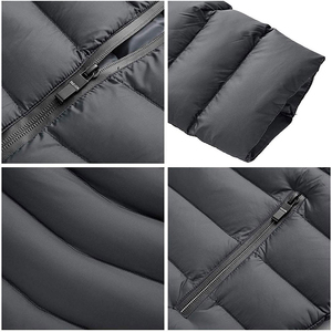 Hot Selling OEM Custom Logo Eco-friendly Fleece Red Puffer Jacket Stand Collar Zipper Closure Unisex <b>Quilted</b> <b>Winter</b> Coat Men - Product Image 6