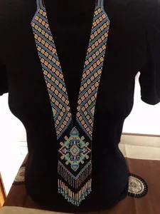 Ukrainian Gerdan Necklace |Chunky|Ethnic |Tribal |Ukrainian Necklace |Unique |African Woman Necklace with earring,for gifted - Product Image 5