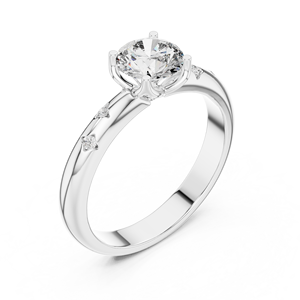 Anillo de Diamante Moissanita de Corte Redondo en Plata de Ley 925 de Lujo, Fabricante de Joyería Personalizada al por Mayor - Product Image 4