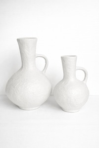 Rustic White Aluminum <b>Vase</b> Textured Urn Planter with Handles Modern Nordic Home Decor Wholesale Terracotta Flower Pot <b>Vases</b> - Product Image 3