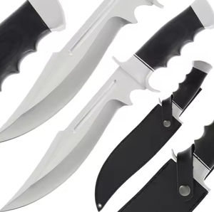 Cuchillo de caza Bowie de hoja puntiaguda de acero de Damasco hecho a mano, nuevo, OEM, al por mayor, con mango de madera exótica verde y latón, de Prestige Blades - Product Image 6
