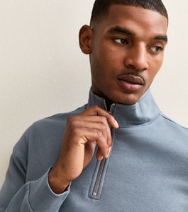 Custom Wholesale <b>Pullover</b> Zip up Air Layer Knit Cotton Sweatshirt <b>Men</b> Casual Quarter Zip <b>Men's</b> Hoodies Sweatshirts - Product Image 4