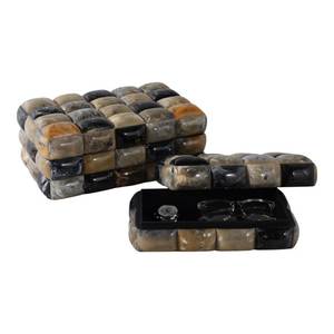 Caja de Joyería Moderna con Incrustaciones de Cuerno de Búfalo, Rectangular, con Tapa, para Almacenamiento, Precio de Fábrica al por Mayor - Product Image 1
