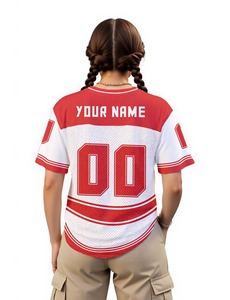 Camiseta de Fútbol Personalizada Y2K con Cuello en V, Personaliza con Nombre y Número, Camiseta de Fútbol de Manga Corta, Top Informal de Moda para Hombre y Mujer - Product Image 6